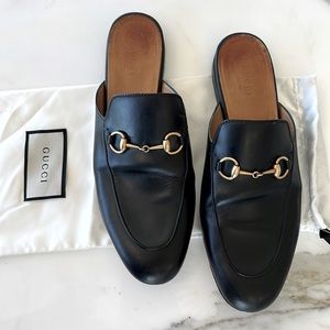 Gucci black leather Princeton mules loafers - size 9 (39)